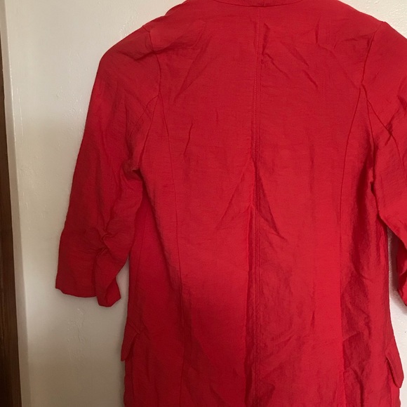 AQUA Open Front Blazer, Ruched Sleeves - Picture 4 of 7